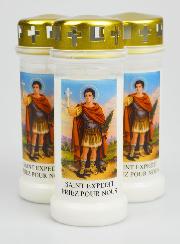 Lot de 3 Bougies de Cimetière - Saint Expédit