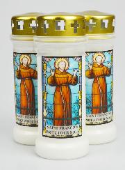 Lot de 3 Bougies de Cimetière - Saint François