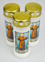 Lot de 3 Bougies de Cimetière - Saint François