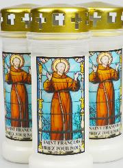 Lot de 3 Bougies de Cimetière - Saint François