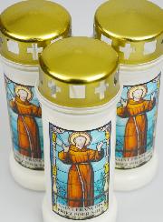 Lot de 3 Bougies de Cimetière - Saint François