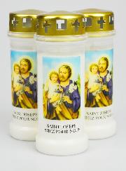 Lot de 3 Bougies de Cimetière - Saint Joseph