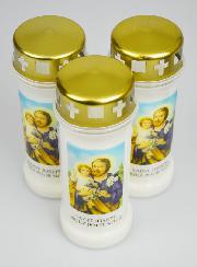 Lot de 3 Bougies de Cimetière - Saint Joseph