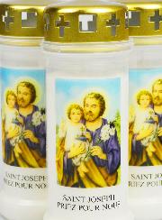 Lot de 3 Bougies de Cimetière - Saint Joseph