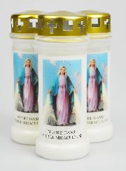 Lot de 3 Bougies de Cimetière - Sainte Vierge Miraculeuse