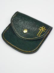 Pochette à Chapelet Verte - Cuir