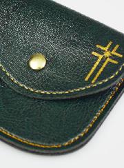 Pochette à Chapelet Verte - Cuir