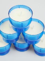 6 Bougies d'Église - Veilleuses Bleues - 6h