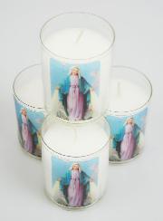 4 Bougies Veilleuses d'Eglise - Vierge Miraculeuse