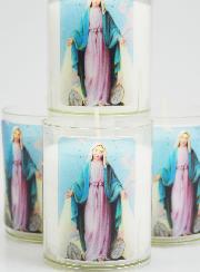 4 Bougies Veilleuses d'Eglise - Vierge Miraculeuse