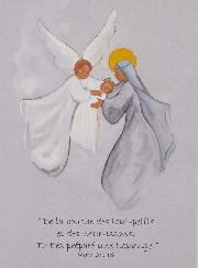 Carte de Baptême Vierge Marie et L'Ange - 10 X 15cm