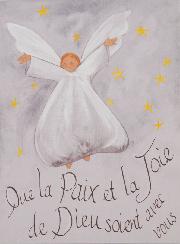 Carte de Baptême Ange de la Paix et Joie de Dieu - 10 X 15cm