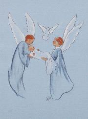 Carte de Baptême - Ange Esprit Saint - 10 X 15cm
