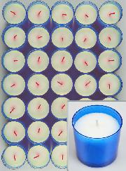 12 Bougies Votives - Veilleuses Bleues - 20h