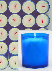 12 Bougies Votives - Veilleuses Bleues - 20h