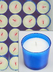 12 Bougies Votives - Veilleuses Bleues - 20h