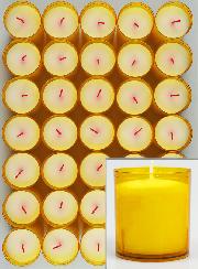 12 Bougies Votives - Veilleuses Oranges - 20h