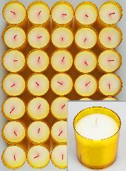 12 Bougies Votives - Veilleuses Oranges - 20h