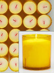 12 Bougies Votives - Veilleuses Oranges - 20h