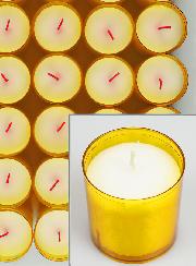 12 Bougies Votives - Veilleuses Oranges - 20h