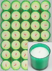 12 Bougies Votives - Veilleuses Vertes - 20h