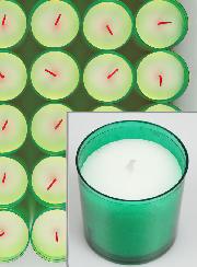 12 Bougies Votives - Veilleuses Vertes - 20h