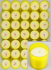 12 Bougies Votives - Veilleuses Jaunes - 20h
