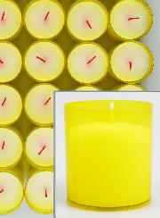 12 Bougies Votives - Veilleuses Jaunes - 20h