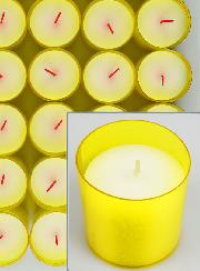 12 Bougies Votives - Veilleuses Jaunes - 20h