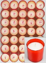 12 Bougies Votives - Veilleuses Rouges - 20h