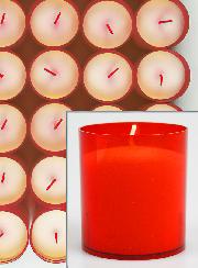 12 Bougies Votives - Veilleuses Rouges - 20h
