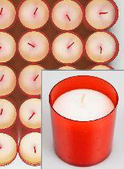 12 Bougies Votives - Veilleuses Rouges - 20h