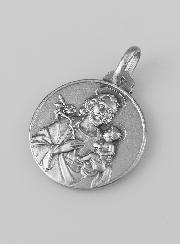 Médaille Saint Joseph en Argent Massif - 18mm