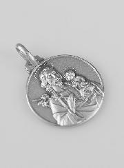 Médaille Saint Joseph en Argent Massif - 18mm