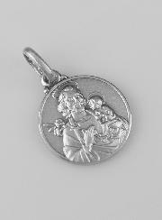 Médaille Saint Joseph en Argent Massif - 14mm