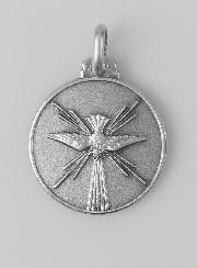 Médaille Colombe de l'Esprit Saint en Argent Massif - 18mm