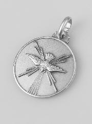Médaille Colombe de l'Esprit Saint en Argent Massif - 18mm