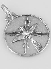 Médaille Colombe de l'Esprit Saint en Argent Massif - 18mm
