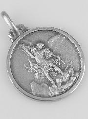 Médaille Saint Michel en Argent Massif - 18mm