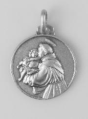 Médaille Saint Antoine de Padoue en Argent Massif - 18mm
