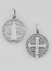 Médaille Saint Benoit en Argent Massif - 16mm