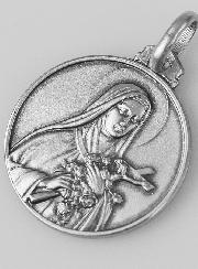 Médaille Sainte Thérèse en Argent Massif - 18mm