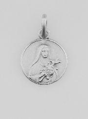 Médaille Sainte Thérèse en Argent Massif - 12mm