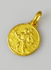 Médaille Saint Christophe en Plaqué Or - 14mm