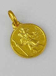 Médaille Saint Christophe en Plaqué Or - 14mm