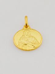 Médaille Sacré Coeur de Jésus en Plaqué Or - 14mm