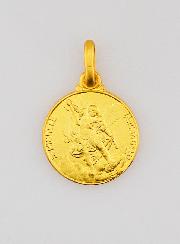 Médaille Saint Michel Archange en Plaqué Or - 14mm