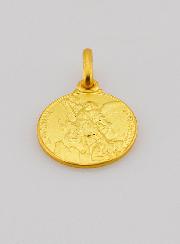 Médaille Saint Michel Archange en Plaqué Or - 14mm