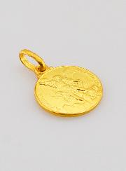 Médaille Saint Michel Archange en Plaqué Or - 14mm