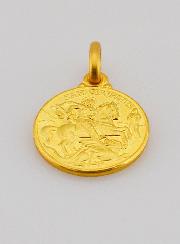 Médaille Saint Georges en Plaqué Or - 14mm